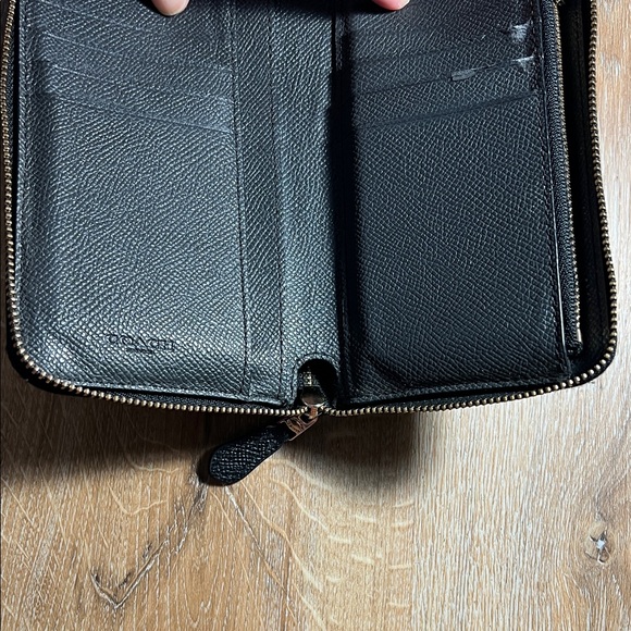 Coach Textured Black Zip Wallet - Picture 9 of 16